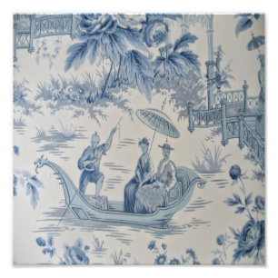 Blue and White Chinoiserie Chinese Oriental  Photo Print