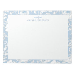 Blue and White Chinoiserie Custom Name Notepad