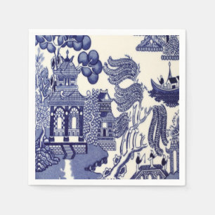Blue and White Chinoiserie Decoupage Napkin