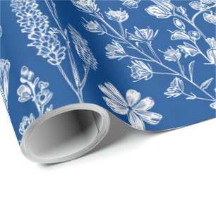 Blue and White Chinoiserie Decoupage Wrapping Paper