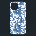Blue and White Chinoiserie Dragon  iPhone 12 Pro Case<br><div class="desc">Detailed illustration of a chinoiserie dragon in shades of blue. Original design by Boatman Geller.</div>