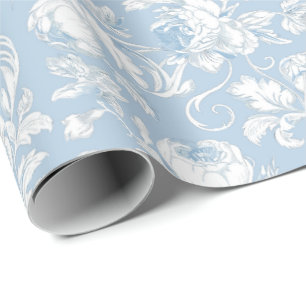 Blue and White Chinoiserie Pattern Wrapping Paper