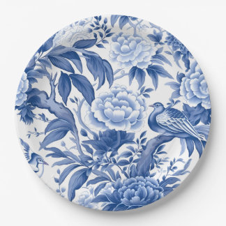 Blue and White Chinoiserie Tea Party Paper Plate
