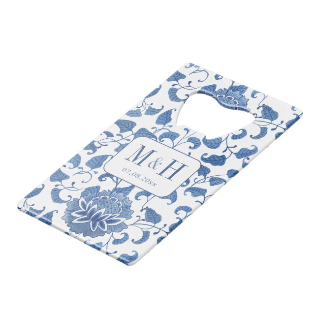 Blue And White Chinoiserie Wedding Monogram (Front Angled)