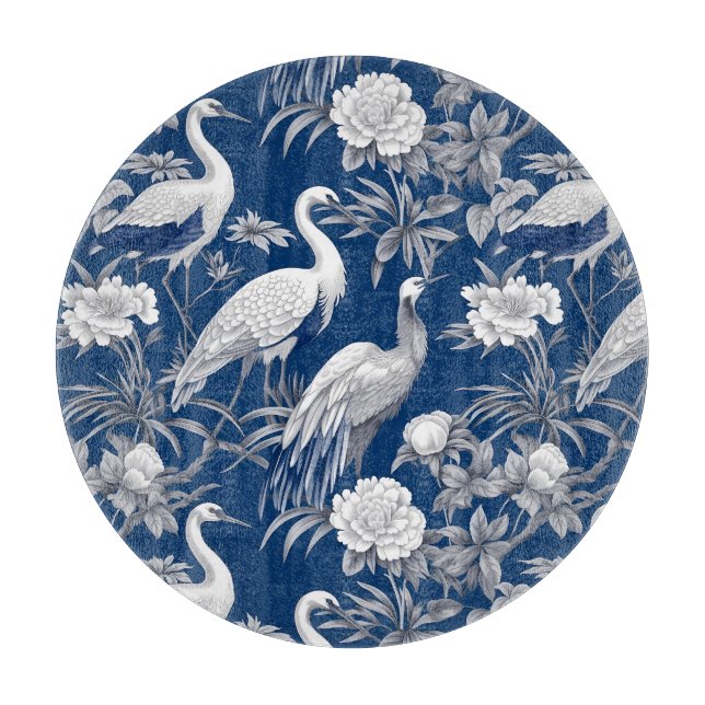 Blue and White Chinoserie Series Design 7 Cutting Board (Front)
