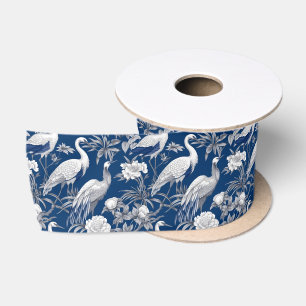 Blue and White Chinoserie Series Design 7 Satin Ribbon