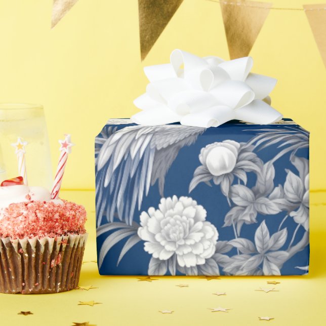Blue and White Chinoserie Series Design 7 Wrapping Paper (Birthday Party)