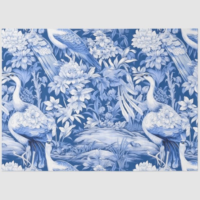 Blue and White Chinoserie Series Design 8 Tissue Paper (Front)