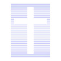 Blue and White Christian Cross Minimalist Line Art
