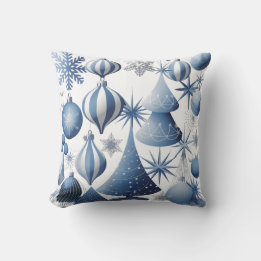 Blue and white Christmas pattern  Cushion