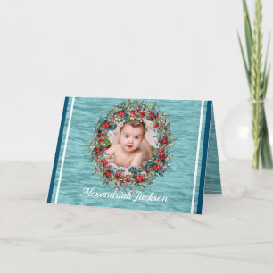 Blue and White Christmas your photo Nautical Water Holiday Card