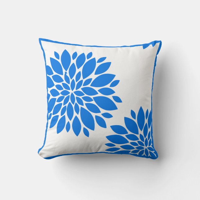 Blue and White Chrysanthemum Pillow (Front)