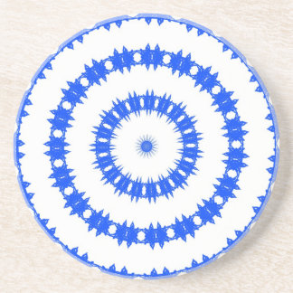 Blue And White Circle Pattern Coaster