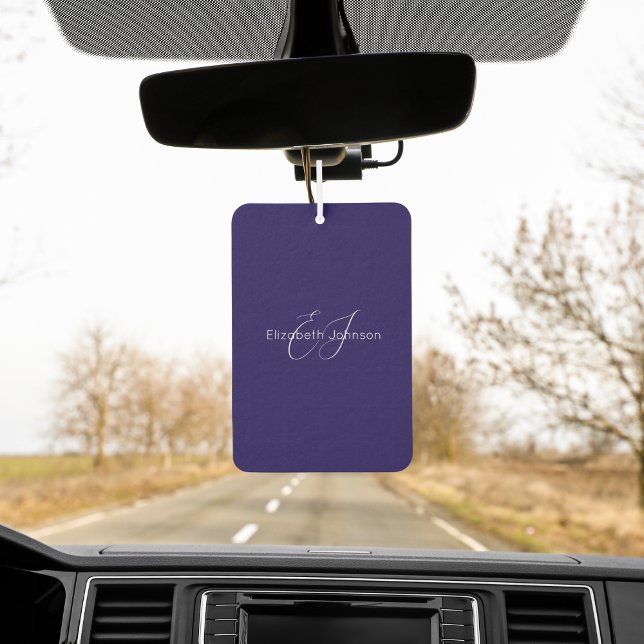 blue and white classic minimalist name customised car air freshener (Creator Uploaded)