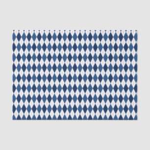 Blue and White Classic Preppy Argyle Tissue Paper