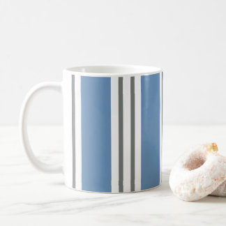 Blue and White Coastal Stripes Coffee Mug