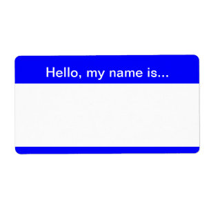 Blue and White Corporate Name Tag - Avery Label