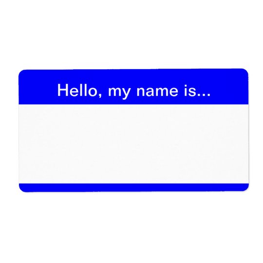 Blue and White Corporate Name Tag - Avery Label Shipping Label