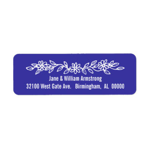 Blue and White Custom Address Labels