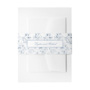 Blue and White Damask Invitation Belly Band