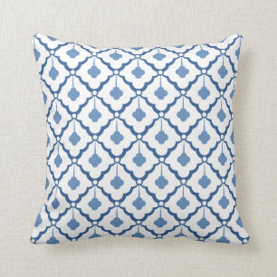 Blue and White Decorative Ceramic Pattern Cushion