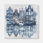 Blue and white Delft style traditional houses