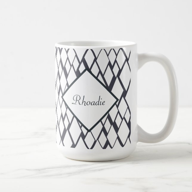 Blue and white diamond coffee mug (Right)