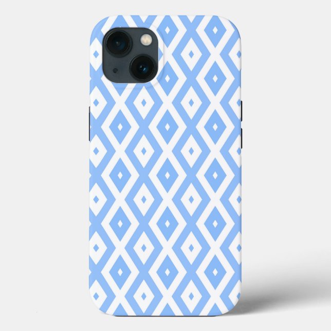 Blue and white diamond pattern Case-Mate iPhone ca Case (Back)