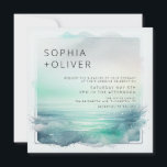Blue and White Digital Beach Wedding Invitation<br><div class="desc">Blue and White Digital Beach Wedding Invitation</div>