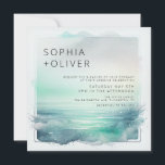 Blue and White Digital Beach Wedding Invitation<br><div class="desc">Blue and White Digital Beach Wedding Invitation</div>