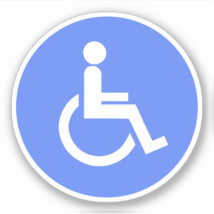 Blue and White disabled handicap symbol Round