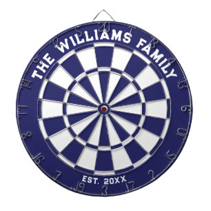 Blue and White Family Dartboard with Darts