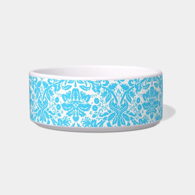Blue and White Fancy Damask Patterned Bowl (Front)