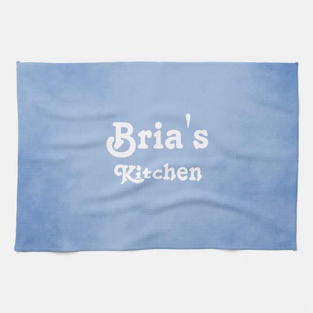 Blue and White Fancy Tea Towel (Horizontal)