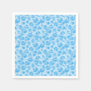 Blue and white faux fur effect napkin