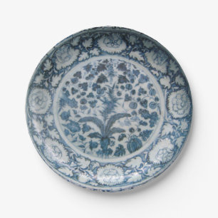 Blue and white faux porcelain Chinese Ming chinois Paper Plate