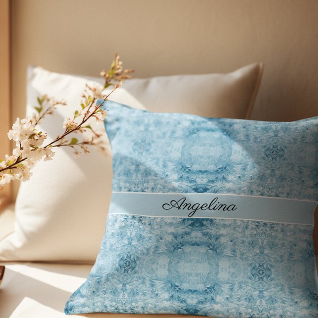 Blue and white feather pattern, customisable cushion (Creator Uploaded)