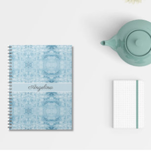 Blue and white feather pattern, customisable notebook