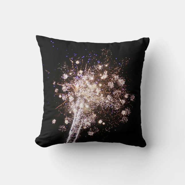 Blue and White Fireworks Cushion (Front)