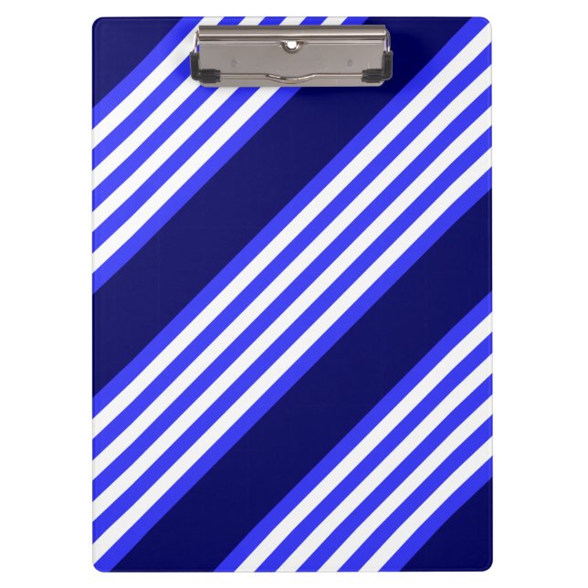 Blue and white five stripes pattern clipboard (Front)