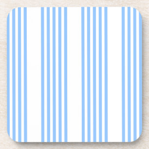 Blue and white five stripes pattern coaster