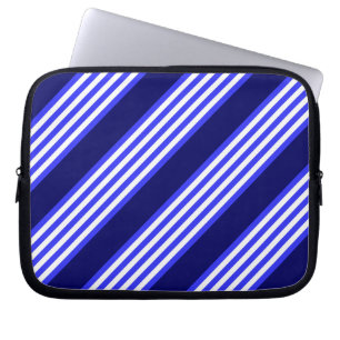 Blue and white five stripes pattern laptop sleeve