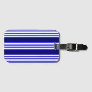 Blue and white five stripes pattern luggage tag