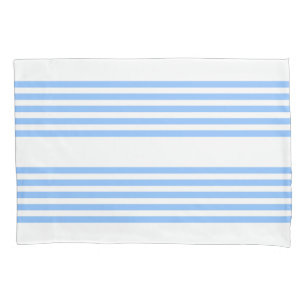 Blue and white five stripes pattern pillowcase