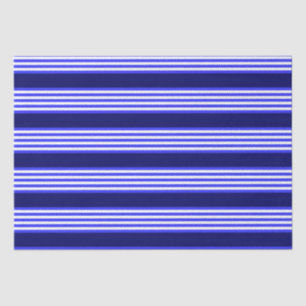 Blue and white five stripes pattern tissue paper
