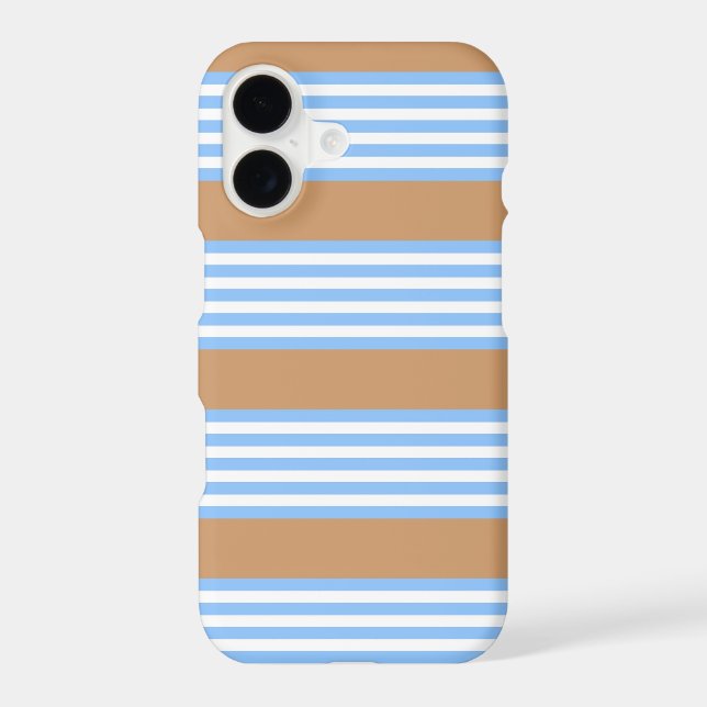 Blue and white five stripes pattern with tan (Back)