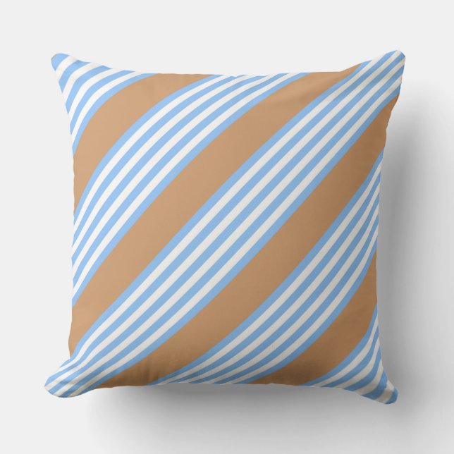 Blue and white five stripes pattern with tan  cushion (Front)