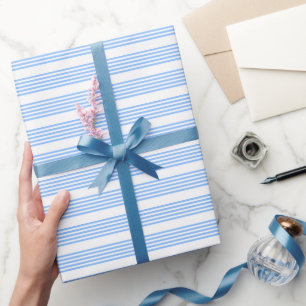 Blue and white five stripes pattern wrapping paper