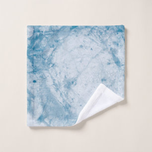 Blue and white floral mattress wash cloth