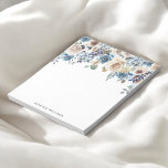 Blue And White Floral Notepad<br><div class="desc">Stay organised in style with our Personalised Notepad, designed to bring a touch of elegance to your everyday writing. At the top of each page, a beautiful watercolor illustration of neutral and blue flowers adds a serene and sophisticated charm, making every note you jot down a little more special. Your...</div>